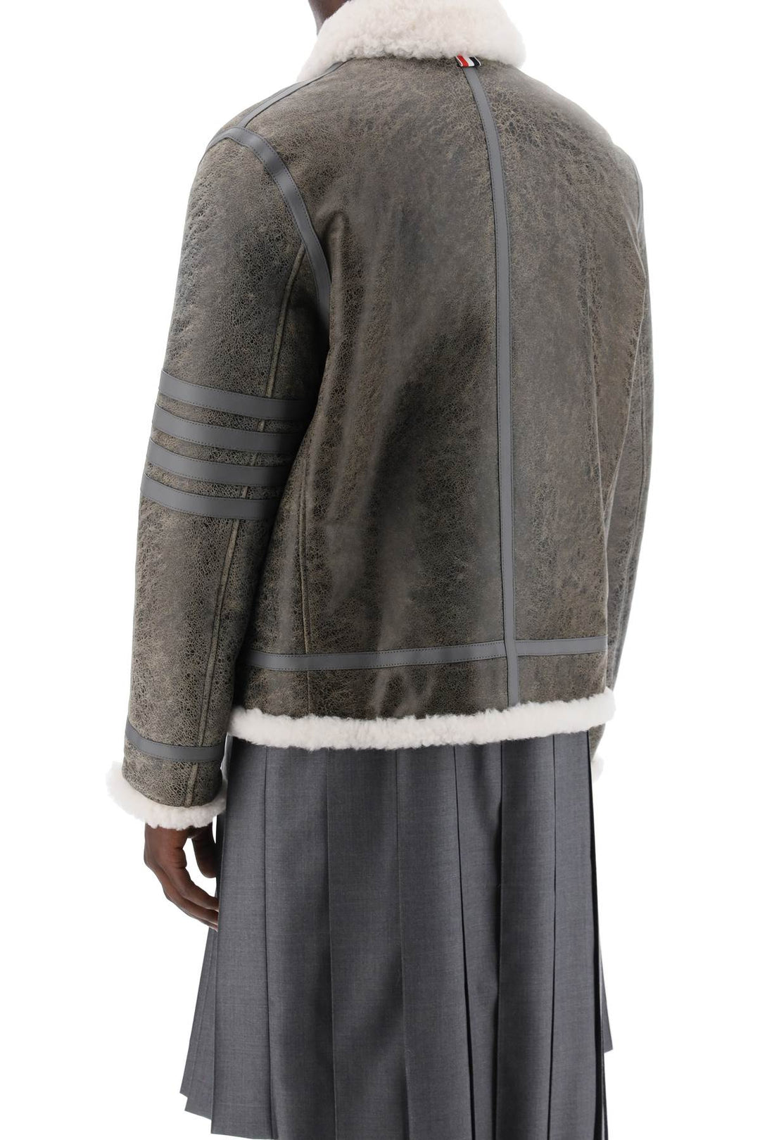 Clothing - Thom Browne Shearling Cropped Montgomery Jacket - 242976UGH000003 - 045 - 2 - Ask Me Wear