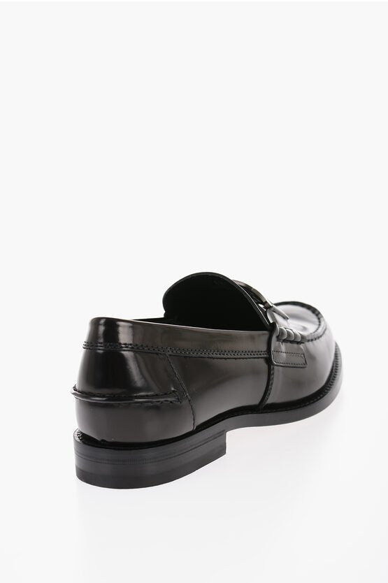 Shoes - Tod's Brushed Leather Loafers With Chain Deatil - 000477301431 - Ask Me Wear