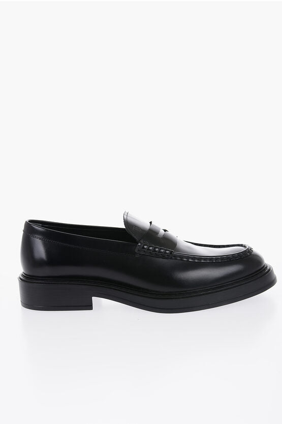 Shoes - Tod's Brushed Leather Penny Loafers - 001292214051 - Ask Me Wear