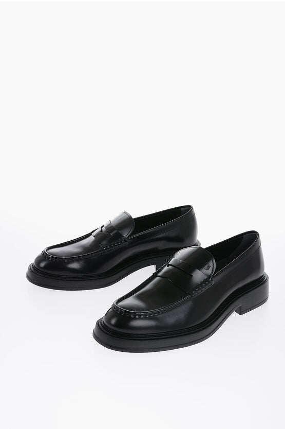 Shoes - Tod's Brushed Leather Penny Loafers - 001292214051 - Ask Me Wear