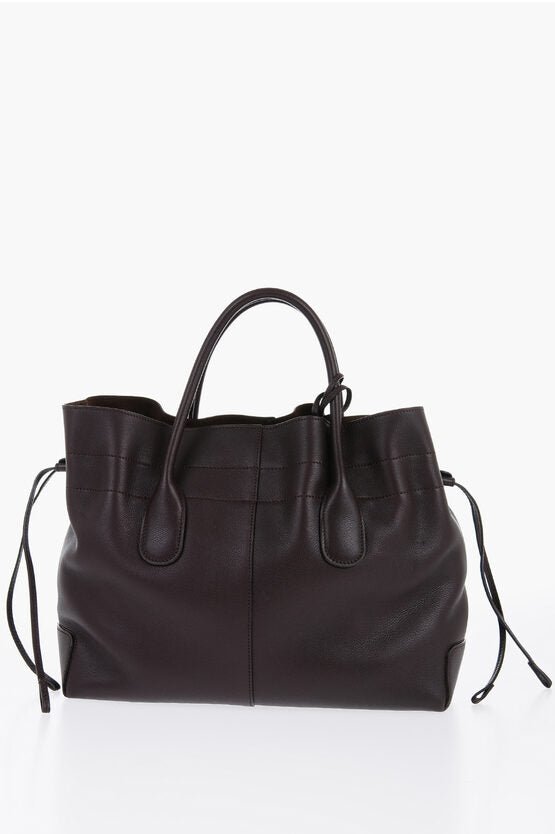 Bags - Tod's Grained Leather Bucket Bag with Drawstring - 1420000638642 - Ask Me Wear