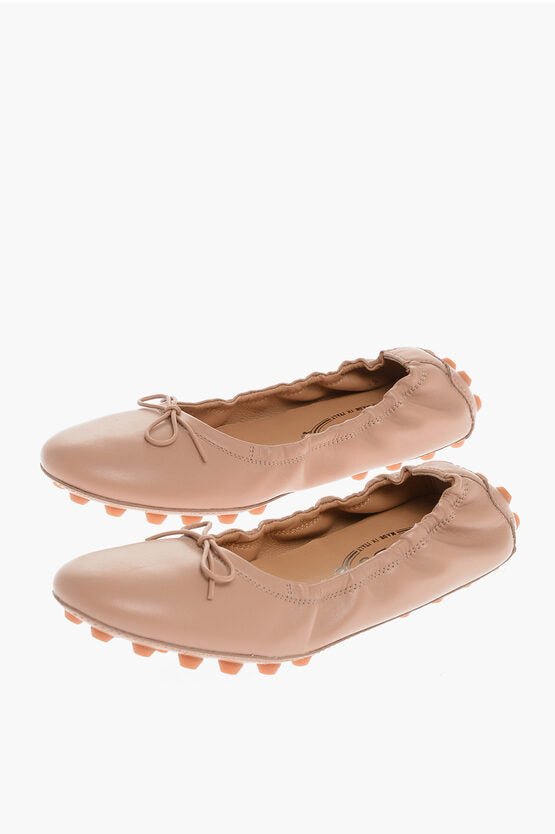 Shoes - Tod's Leather 76K Ballet Flats With Grommets On Sole - 901056269868 - Ask Me Wear