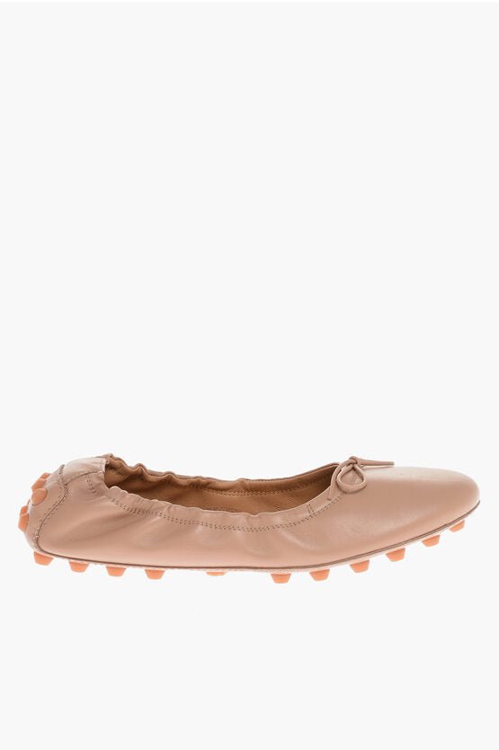 Shoes - Tod's Leather 76K Ballet Flats With Grommets On Sole - 901056269868 - Ask Me Wear