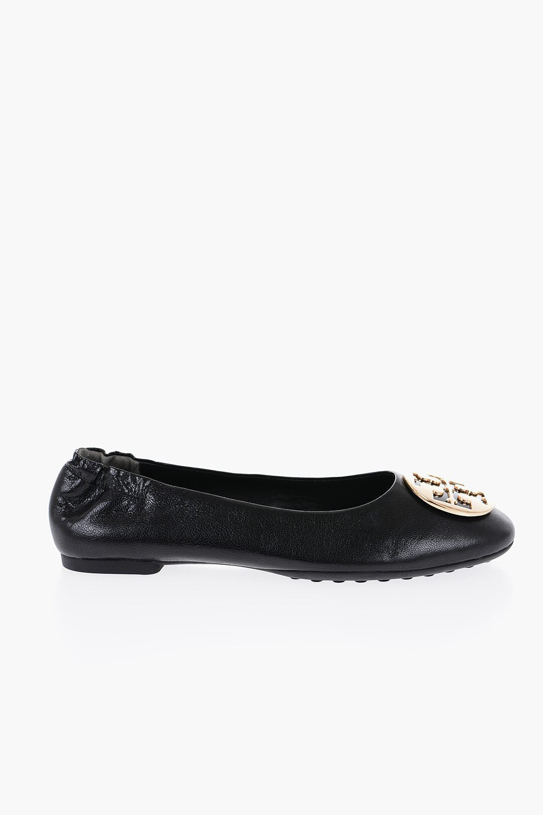 Shoes - Tory Burch Leather CLAIRE Ballet flats with Golden - Effect Monogram - 196133601471 - Ask Me Wear