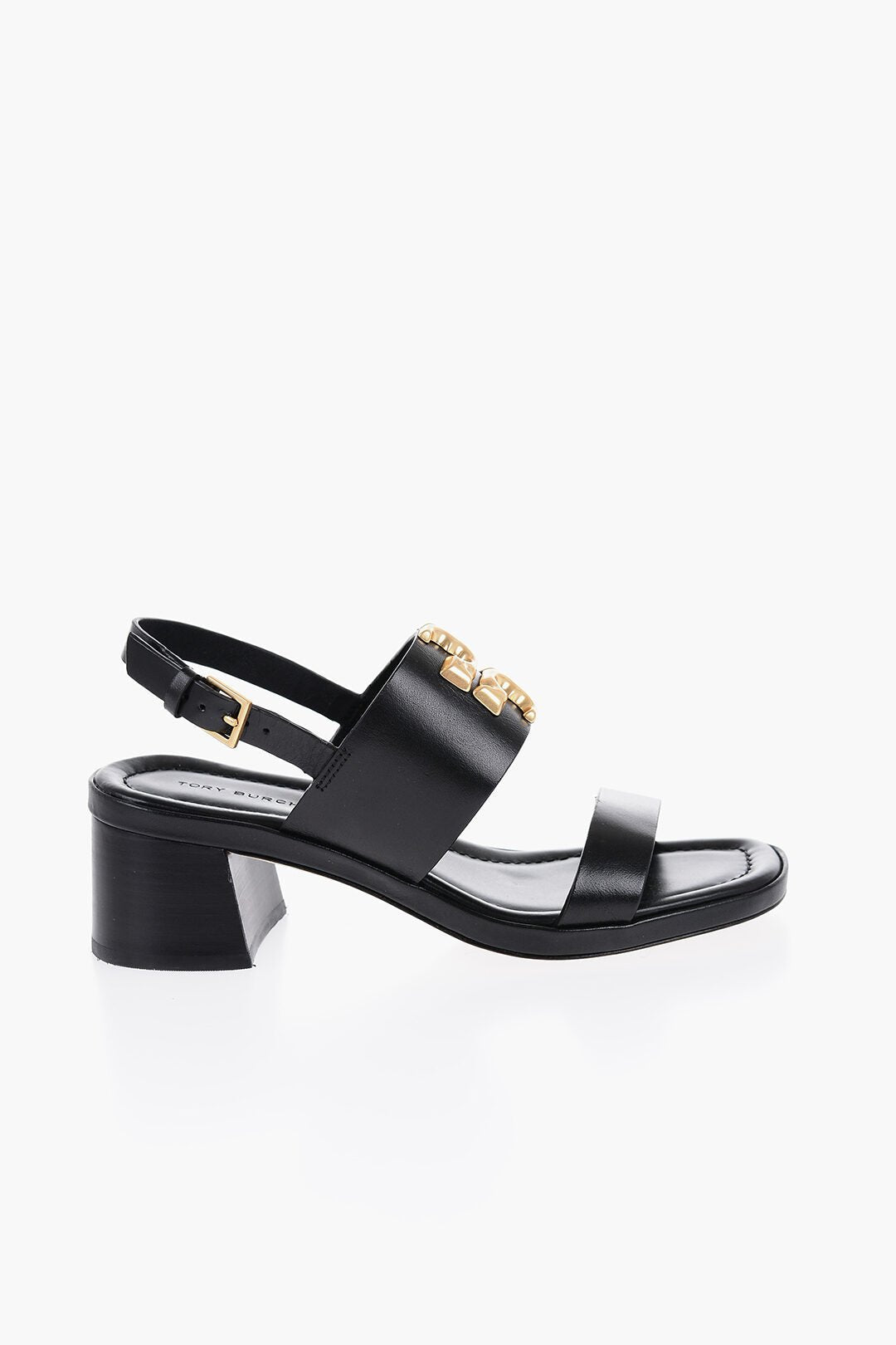 Shoes - Tory Burch Leather Sandals with Golde - Effect Monogram 5,5cm - 000001817260 - Ask Me Wear