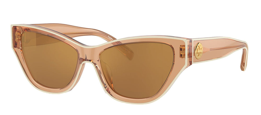 Tory BurchSunglasses - Tory Burch TY 7206U 20016H Cat Eye Plastic Brown Sunglasses with Brown Gold Mirror Lens - TY_7206U_20016H_54mm - Ask Me Wear