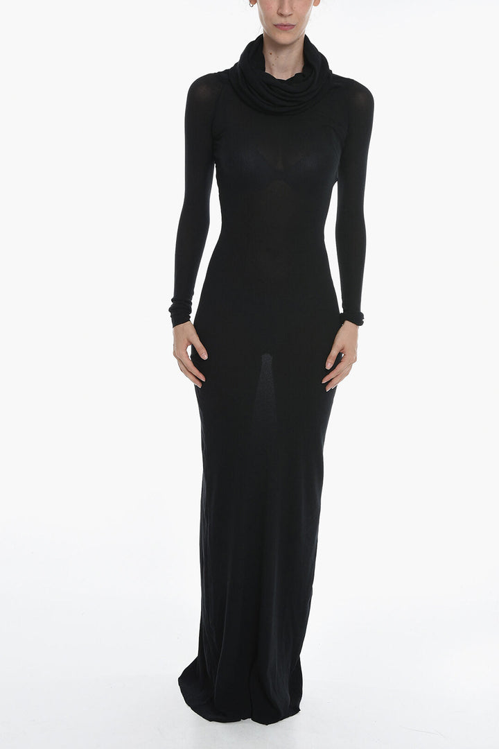 Balenciaga Turtleneck Stretchy Long Sleeved Maxi Dress