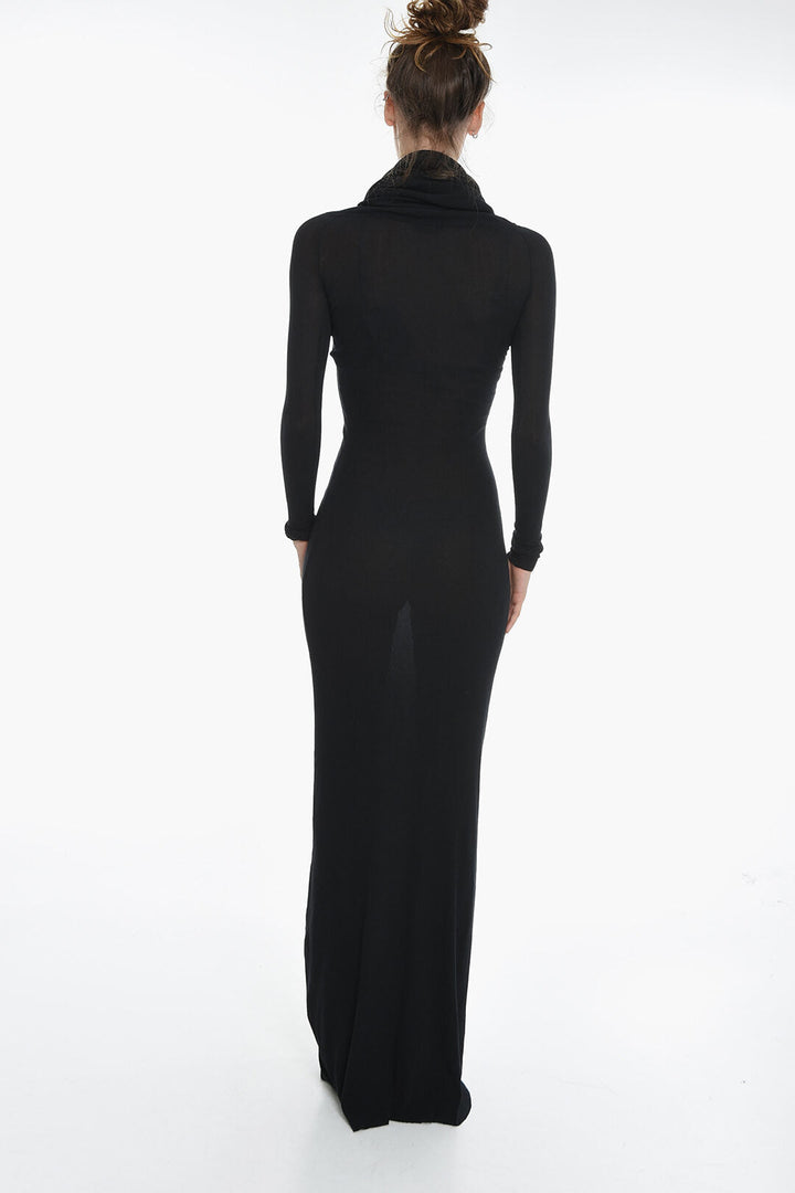 Balenciaga Turtleneck Stretchy Long Sleeved Maxi Dress