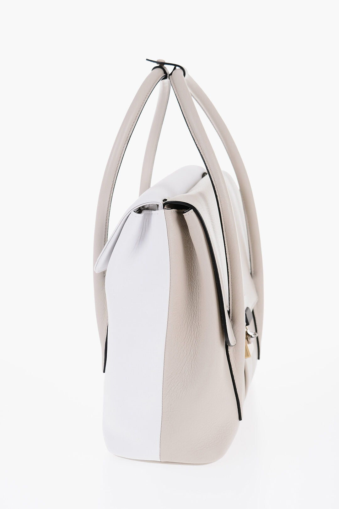 Maison Margiela Two-Tone Cotton and Leather Hand Bag