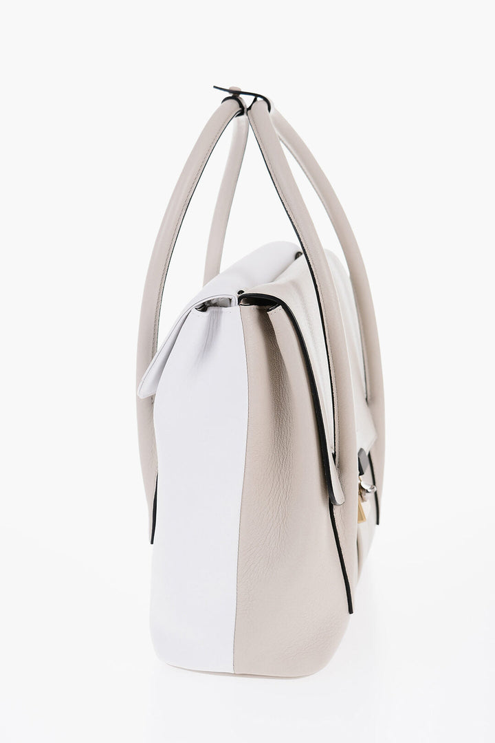 Maison Margiela Two-Tone Cotton and Leather Hand Bag