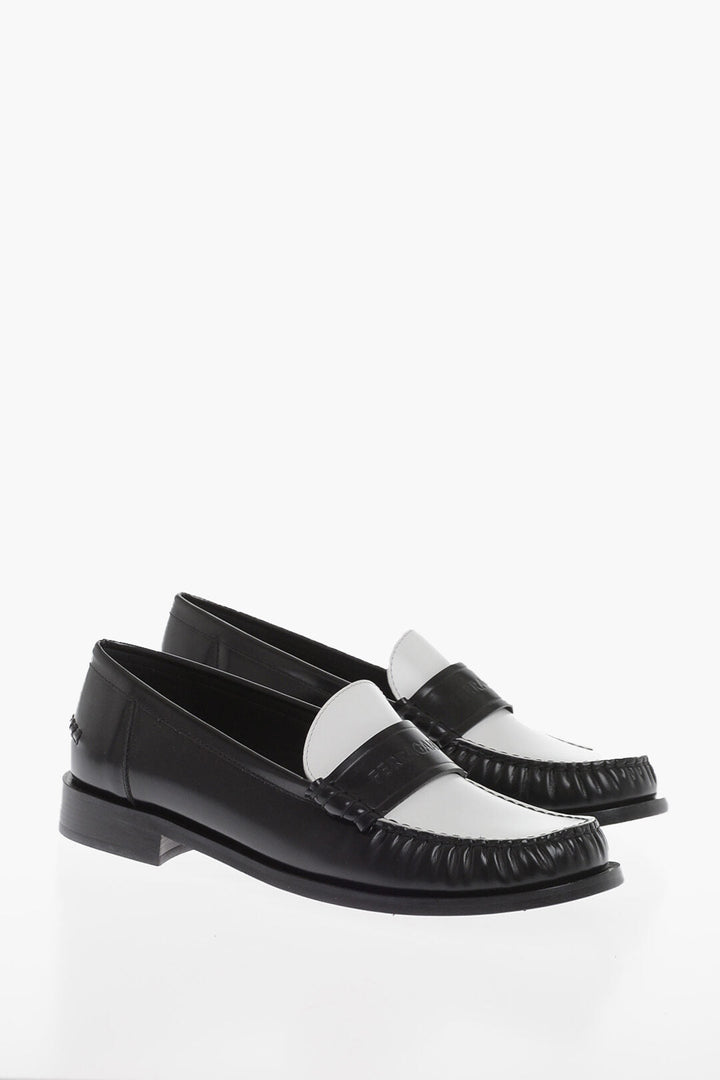 Salvatore Ferragamo Two-Tone IRINA Brushed Leather Loafers