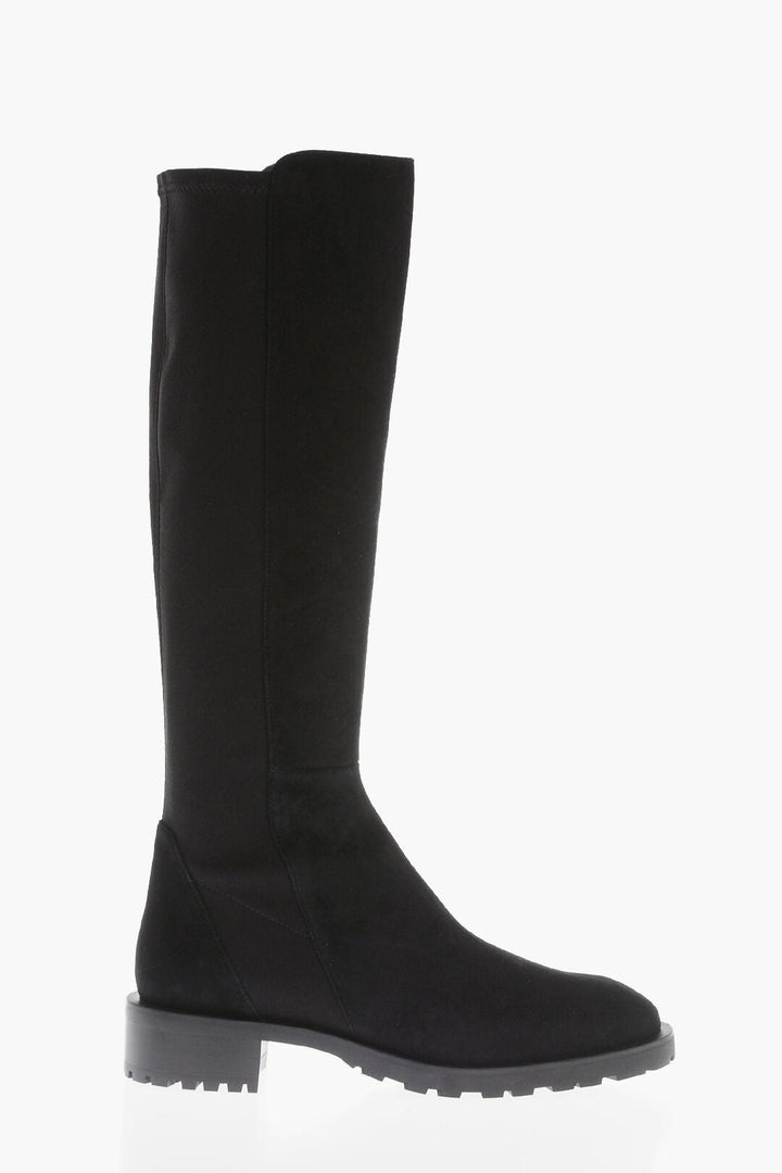 Stuart Weitzman Under-the-Knee 5050 Suede and Fabric Boots