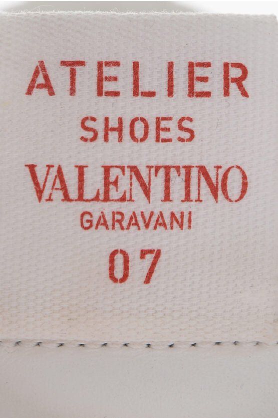 Clothing - Tops - Valentino ATELIER Leather Mid - Top Sneakers With Logo Print - 8050943061714 - Ask Me Wear