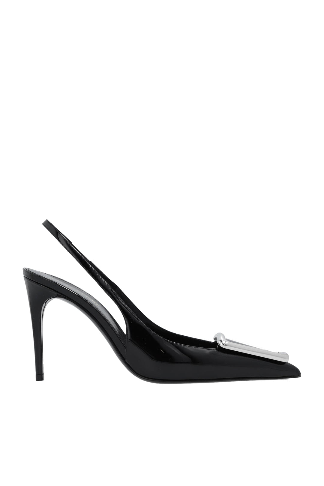 Shoes - Valentino Avenue Slingback Pumps In Patent Leather - 756062 1TVNN 1000 - 37.5 - Ask Me Wear