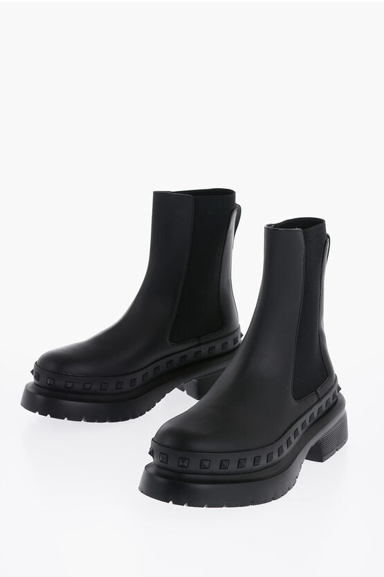 Shoes - Valentino Chelsea Boots With Stud Details And Tank Sole - 8052962064059 - Ask Me Wear