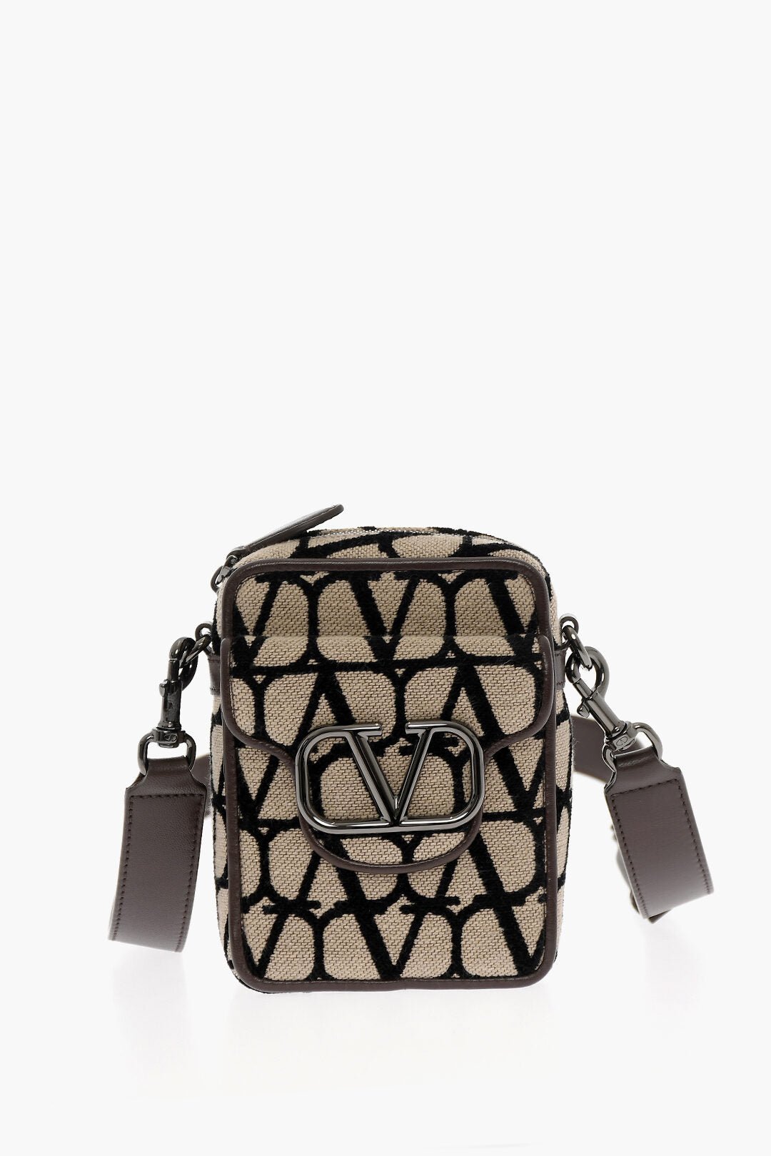 Bags - Valentino GARAVANI Leather and Fabric Crossbody Bag with Logoed Detail - 8052962059291 - Ask Me Wear