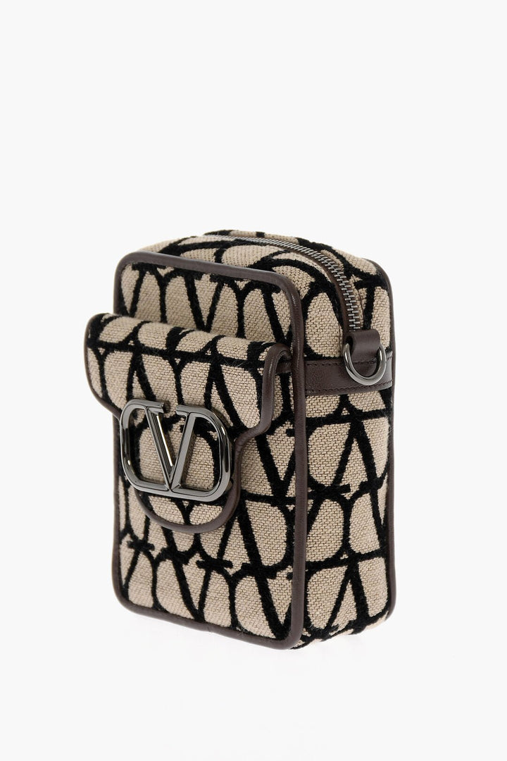 Bags - Valentino GARAVANI Leather and Fabric Crossbody Bag with Logoed Detail - 8052962059291 - Ask Me Wear