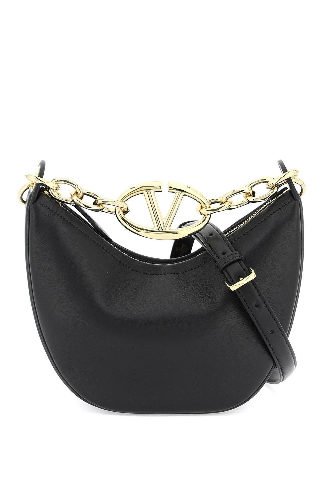 Bags - Valentino Garavani Mini Vlogo Moon Bag In Nappa Leather With Chain - 242032ABS000023 - 0NO - os - Ask Me Wear