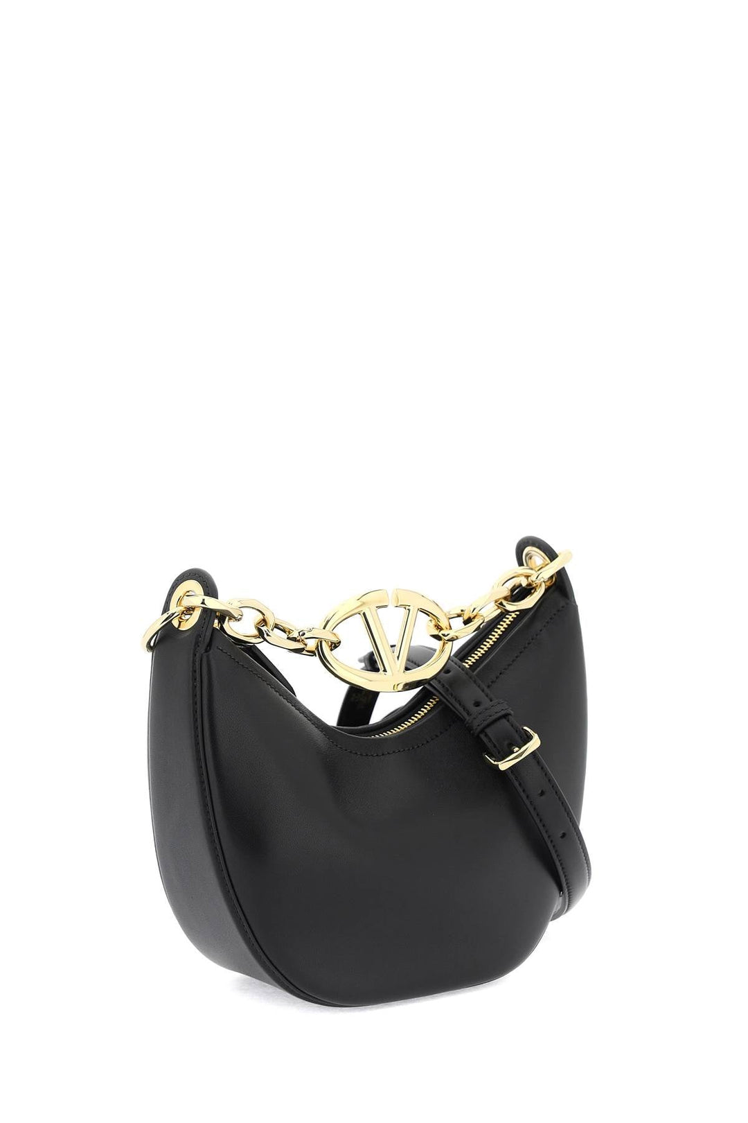 Bags - Valentino Garavani Mini Vlogo Moon Bag In Nappa Leather With Chain - 242032ABS000023 - 0NO - os - Ask Me Wear