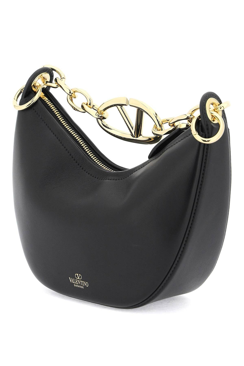 Bags - Valentino Garavani Mini Vlogo Moon Bag In Nappa Leather With Chain - 242032ABS000023 - 0NO - os - Ask Me Wear