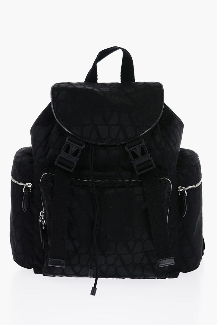 Other - Valentino GARAVANI Solid Color Multi - Pocket Backpack with All - Over Mon - 8052962458605 - Ask Me Wear