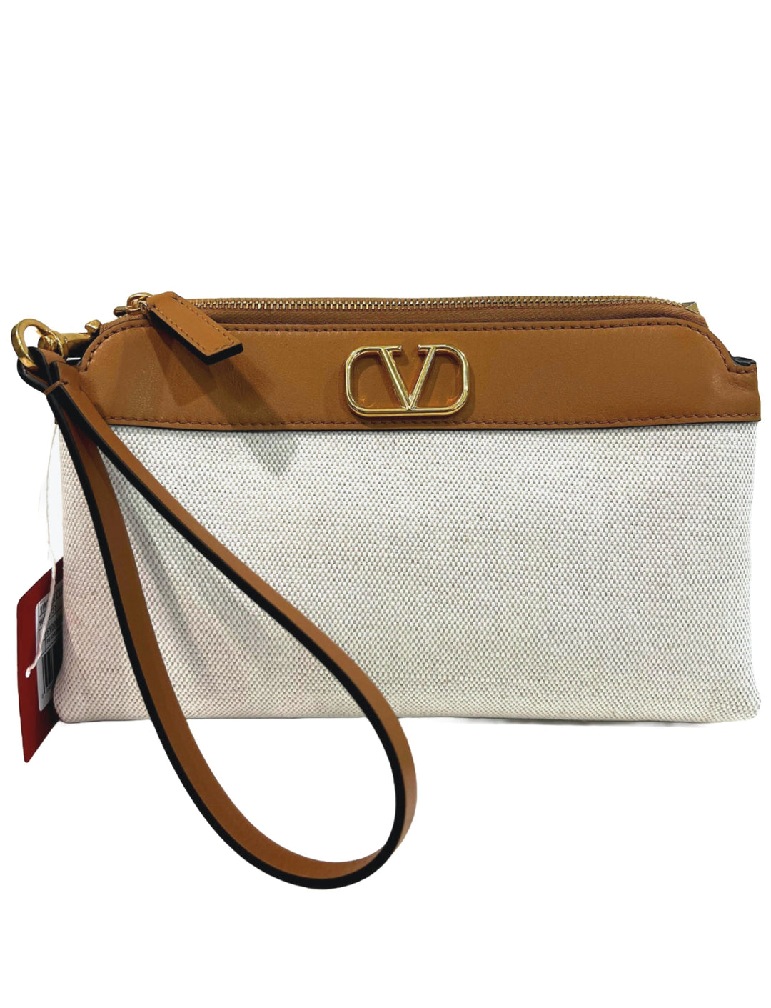 Bags - Valentino Garavani V'Logo Leather - Trimmed Canvas Pouch - 8056133293453 - Ask Me Wear