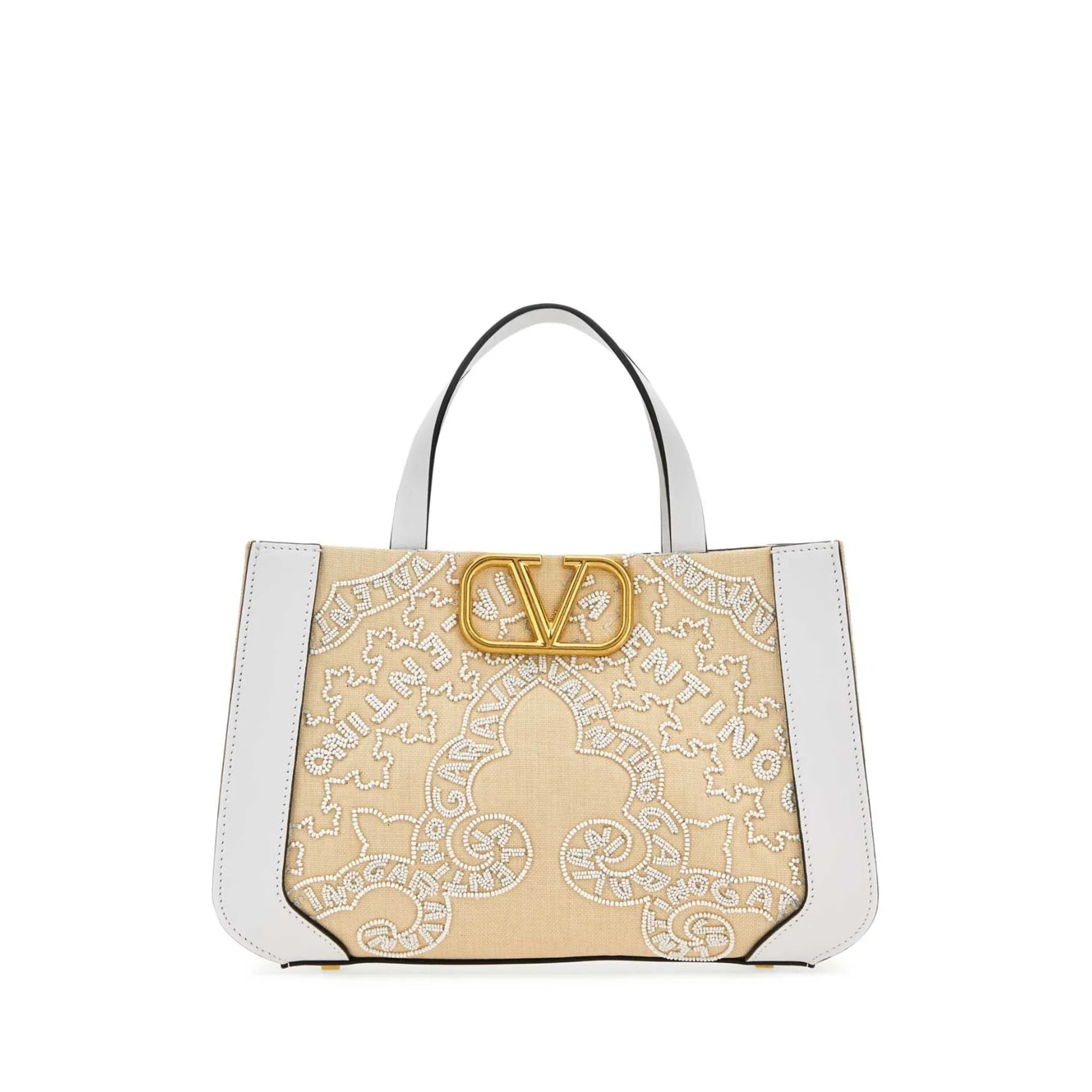 【VALENTINO】V LOGO SIGNATURE TOTE BAG Valentino Sac Medium Shopping V Logo Escape Leather Bag