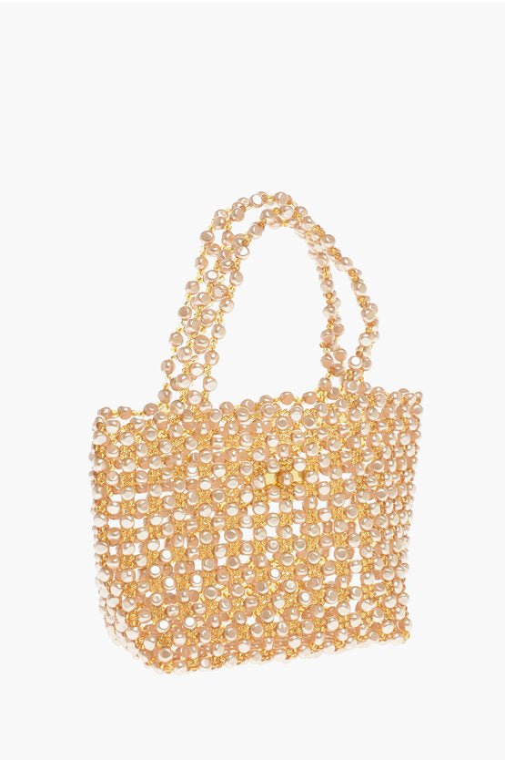 Bags - Vanina Golden Effect faux - pearl LE SABLE NACRE' Handbag - GC120231100003 - Ask Me Wear