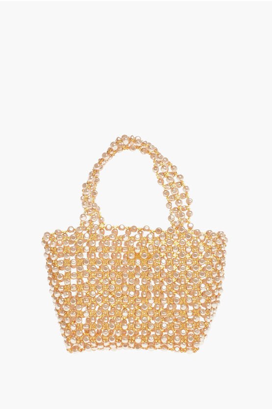 Bags - Vanina Golden Effect faux - pearl LE SABLE NACRE' Handbag - GC120231100003 - Ask Me Wear