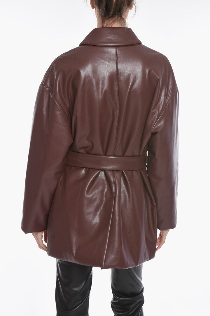 Nanushka Vegan Leather Coat with Belt