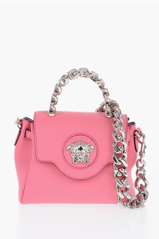 Bags - Versace Grained Leather LA MEDUSA Bag with Removable Strap - 8056204379352 - Ask Me Wear