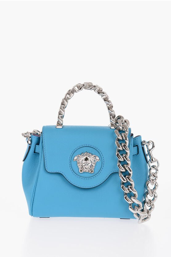 Bags - Versace Grained Leather LA MEDUSA Bag with Removable Strap - 8056204392610 - Ask Me Wear