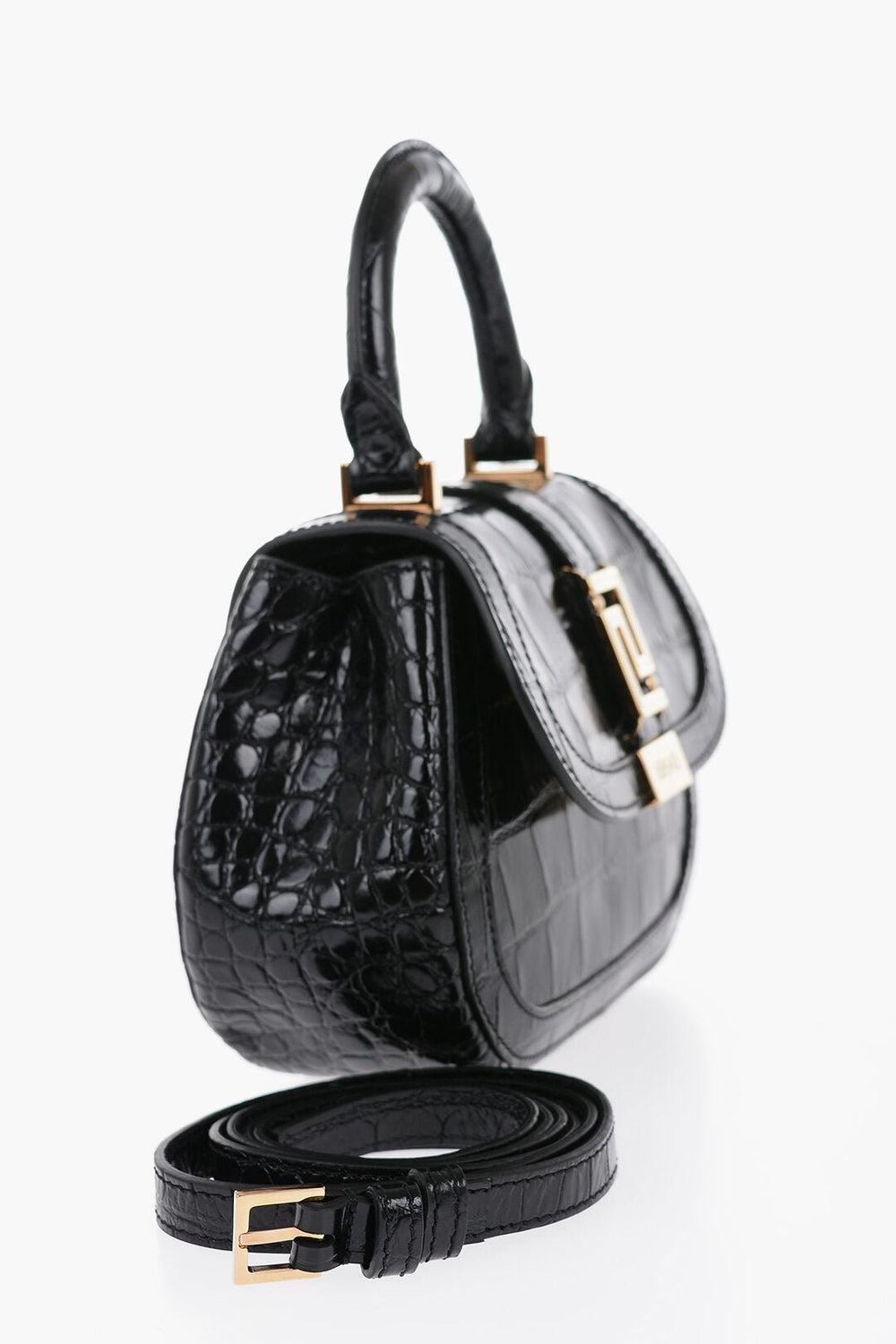 Other - Versace GRECA GODDESS Leather Croco - Effect Bag with Removable Should - 8056204662522 - Ask Me Wear