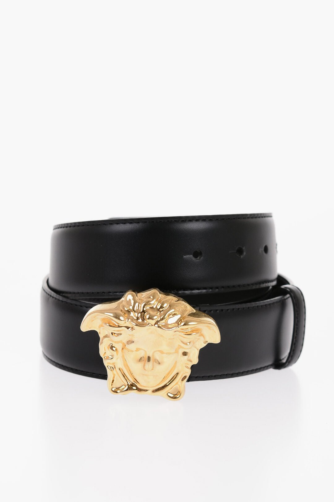 Accessories - Belts - Versace Leather Belt with Golden Effect Buckle 40mm - 1420000602773 - Ask Me Wear