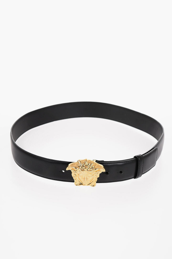 Accessories - Belts - Versace Leather Belt with Golden Effect Buckle 40mm - 1420000602773 - Ask Me Wear