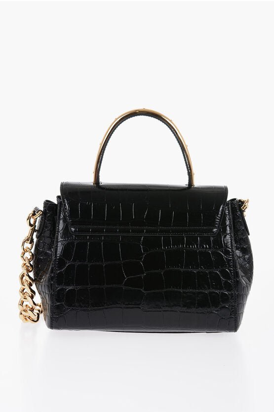 Bags - Versace Leather Croco - Effect LA MEDUSA Bag with Metallic Application - 8056204651144 - Ask Me Wear