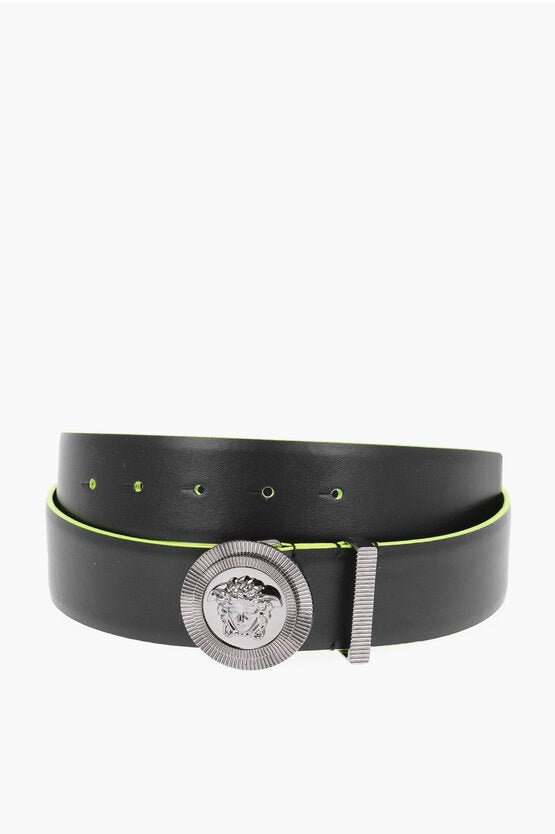 Accessories - Belts - Versace Leather MEDUSA Belt with Contrast Edge 40mm - 8056204028953 - Ask Me Wear