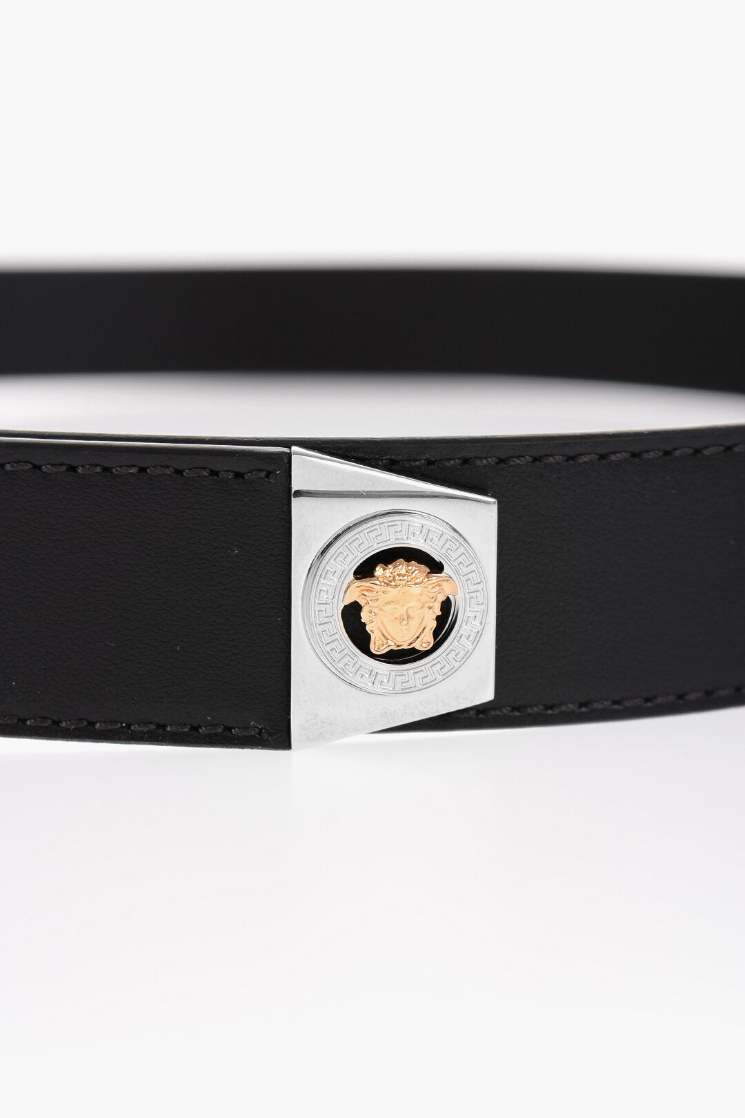 Accessories - Belts - Versace Leather MEDUSA HERITAGE Belt with Two - Tone Metal Loops 30mm - 8053609218217 - Ask Me Wear