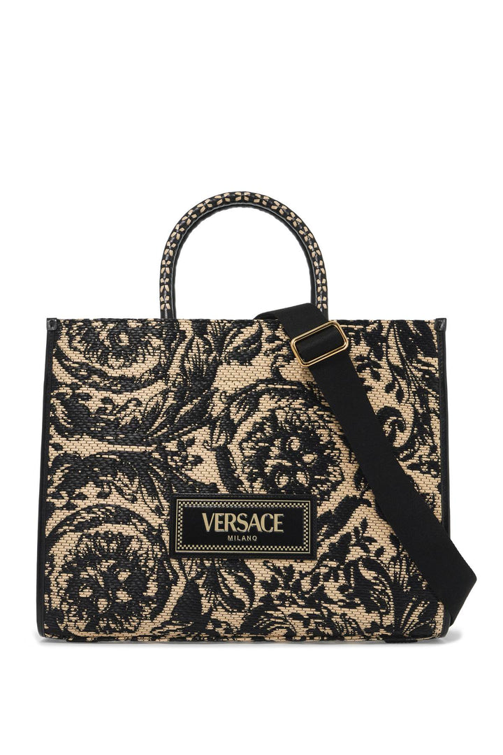 Bags - Versace Medium Athena Barocco Tote Bag In Raff - 242417FBS000004 - 6X60V - os - Ask Me Wear