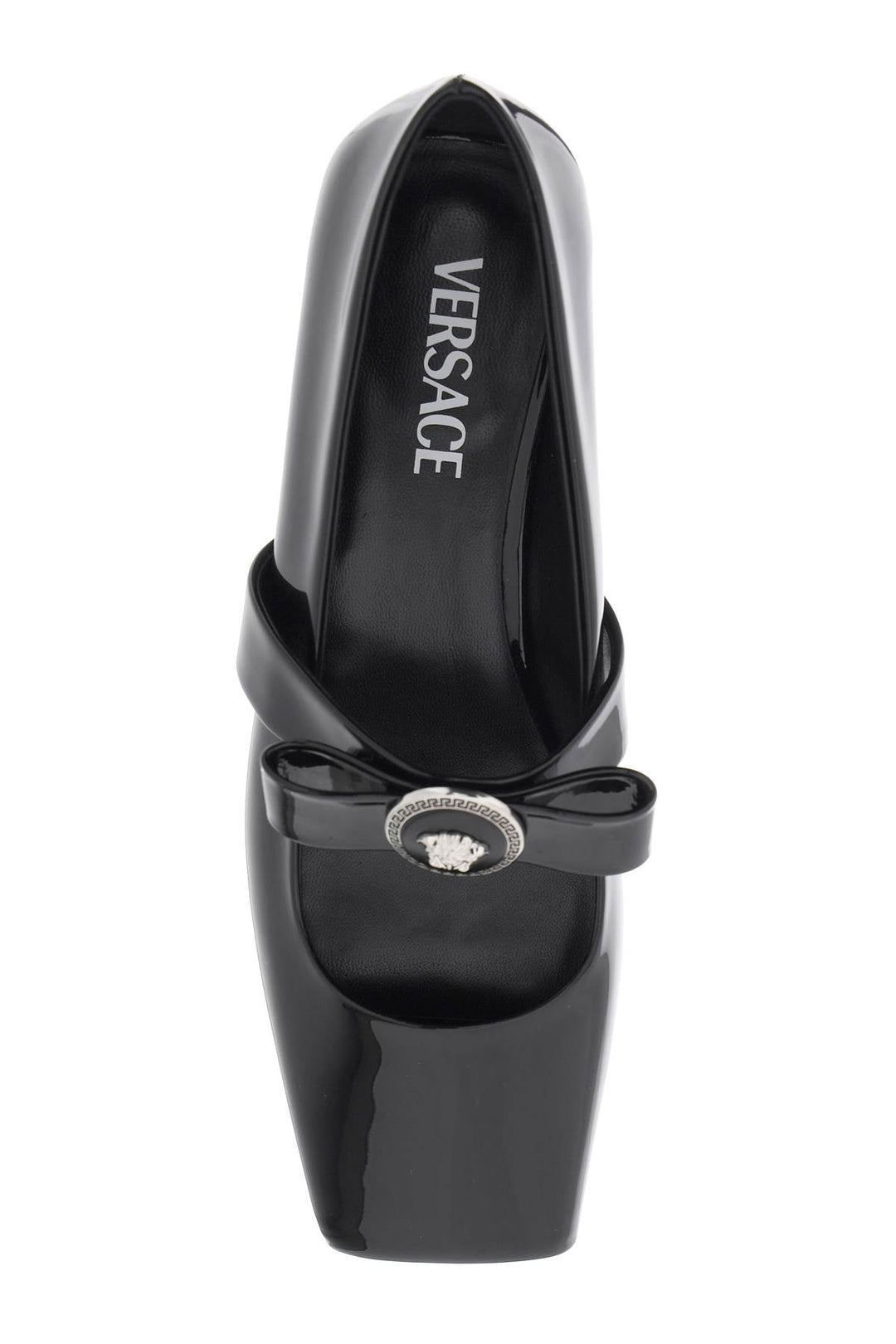 Shoes - Versace Open - Toe Ballet Flats In Gianni Ribbon - 241417NFL000001 - 1B00P - 40 - Ask Me Wear