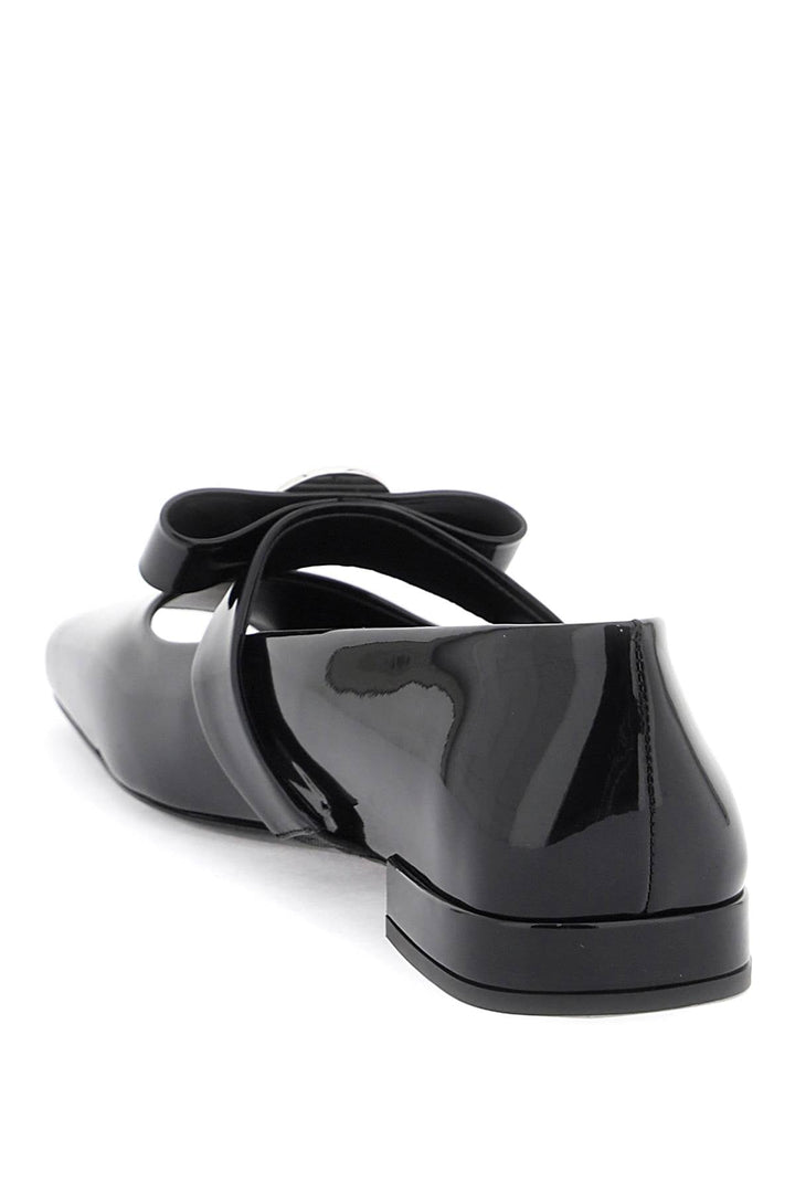 Shoes - Versace Open - Toe Ballet Flats In Gianni Ribbon - 241417NFL000001 - 1B00P - 40 - Ask Me Wear