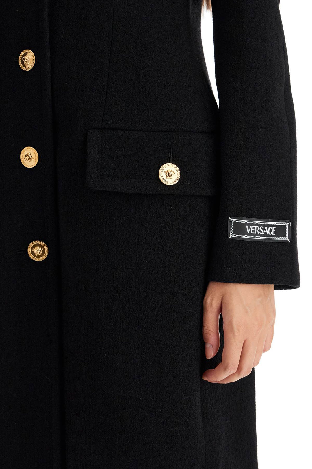 Clothing - Versace Raglan Crepe Coat - 242417DCA000001 - 1B000 - 42 - Ask Me Wear