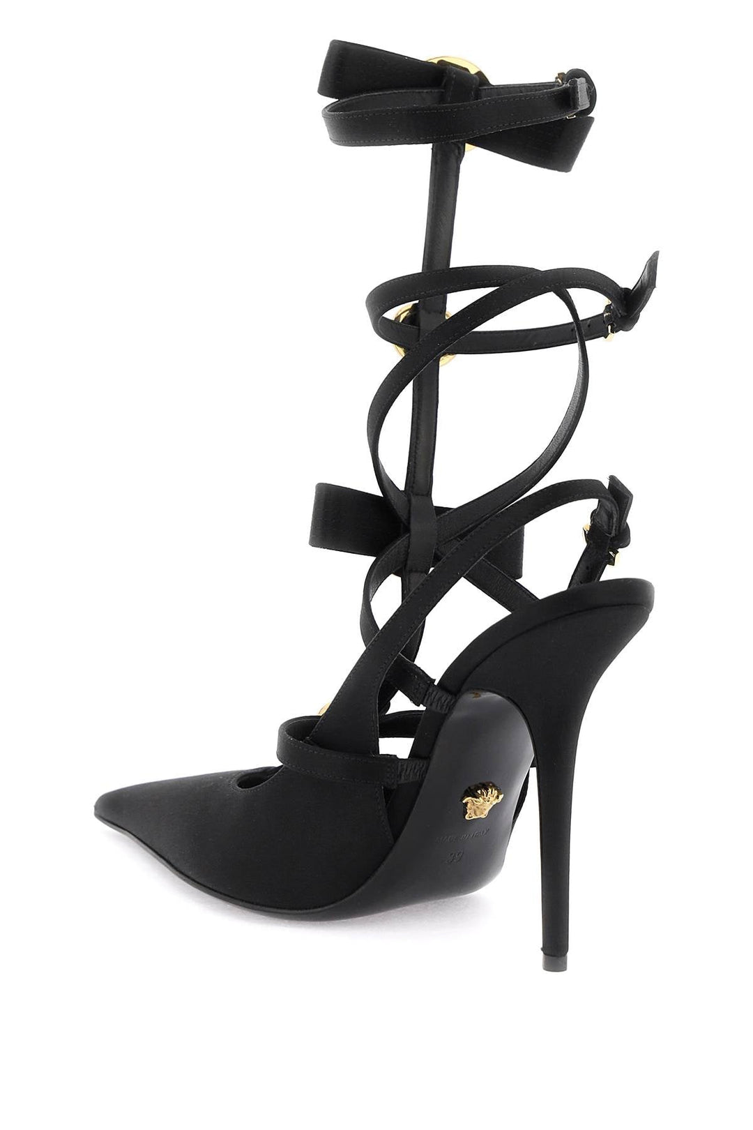 Shoes - Versace Slingback Pumps With Gianni Ribbon Bows - 232417NDE000011 - 1B00V - 36 - Ask Me Wear