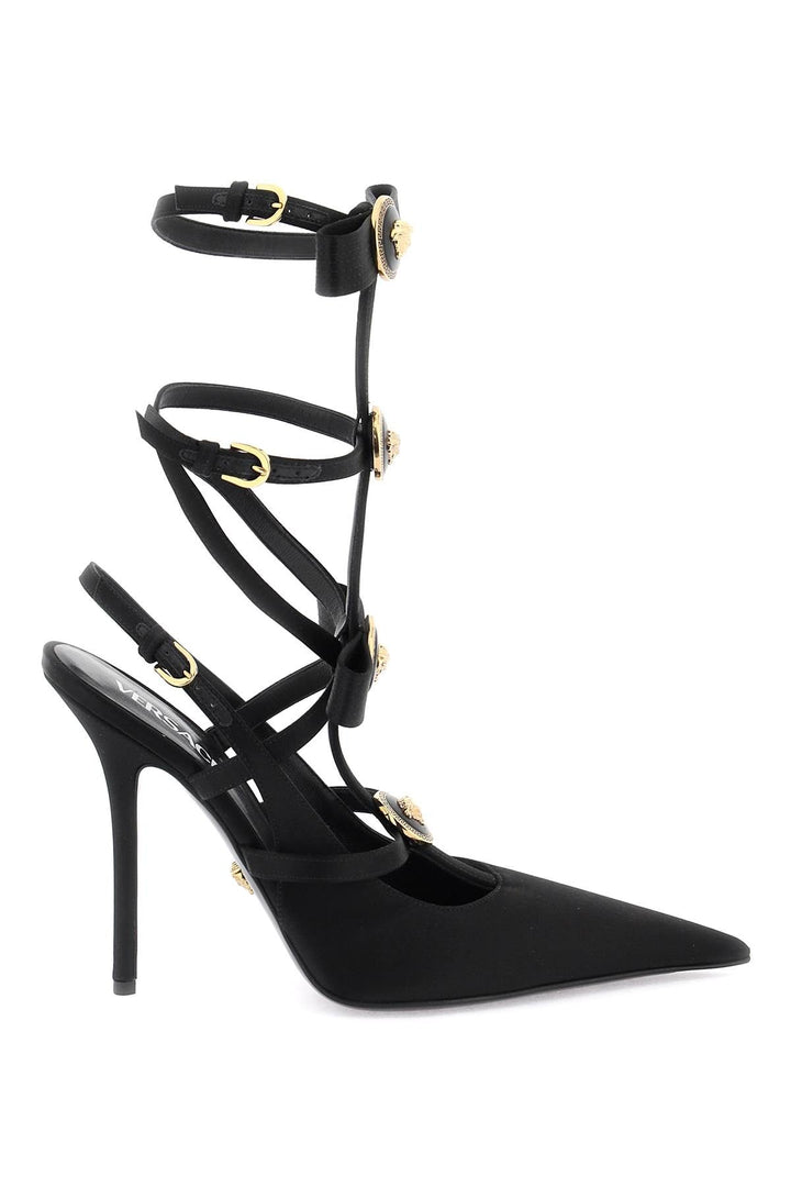 Shoes - Versace Slingback Pumps With Gianni Ribbon Bows - 232417NDE000011 - 1B00V - 36 - Ask Me Wear