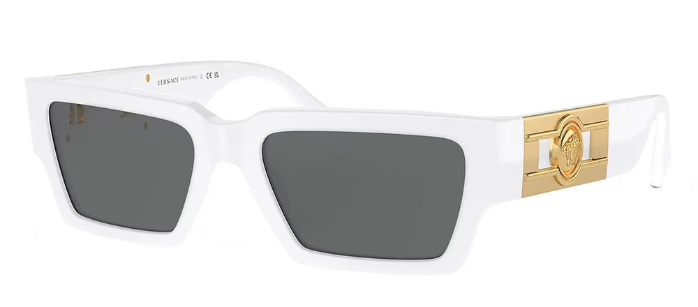 VersaceSunglasses - Versace ICONIC VE 4459 314/87 Rectangle Plastic White Sunglasses with Grey Lens - VE_4459_314/87_54mm - Ask Me Wear