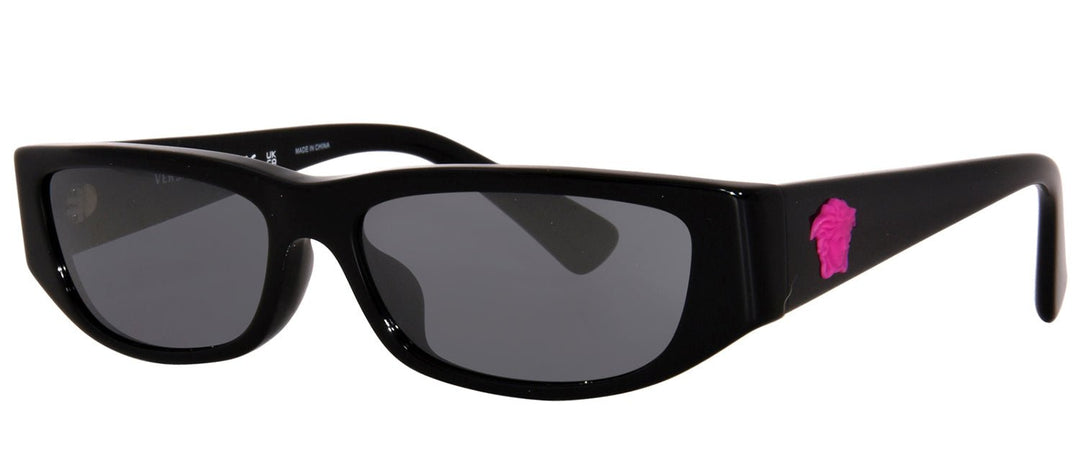 VersaceSunglasses - Versace Kids VK 4002U GB1/6G Rectangle Plastic Black Sunglasses with Grey Mirror Lens - VK_4002U_GB1/6G_50mm - Ask Me Wear