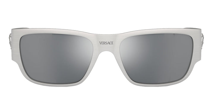 VersaceSunglasses - Versace VE 2262 12666G Square Metal Silver Sunglasses with Light Gray Mirror Lens - VE_2262_12666G_56mm - Ask Me Wear