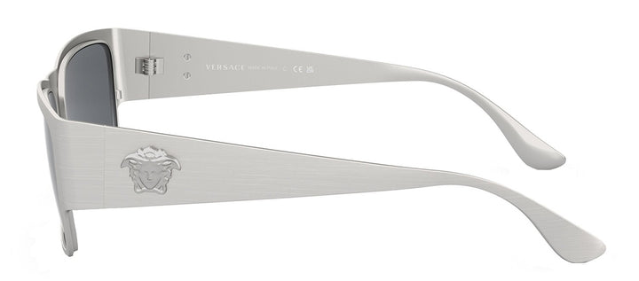 VersaceSunglasses - Versace VE 2262 12666G Square Metal Silver Sunglasses with Light Gray Mirror Lens - VE_2262_12666G_56mm - Ask Me Wear