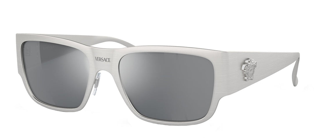 VersaceSunglasses - Versace VE 2262 12666G Square Metal Silver Sunglasses with Light Gray Mirror Lens - VE_2262_12666G_56mm - Ask Me Wear