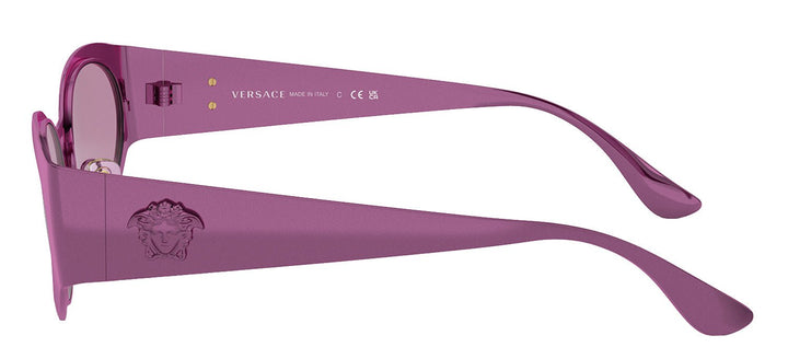 VersaceSunglasses - Versace VE 2263 1503AK Round Metal Metallic Fuchsia Sunglasses with Violet Mirror Lens - VE_2263_1503AK_56mm - Ask Me Wear